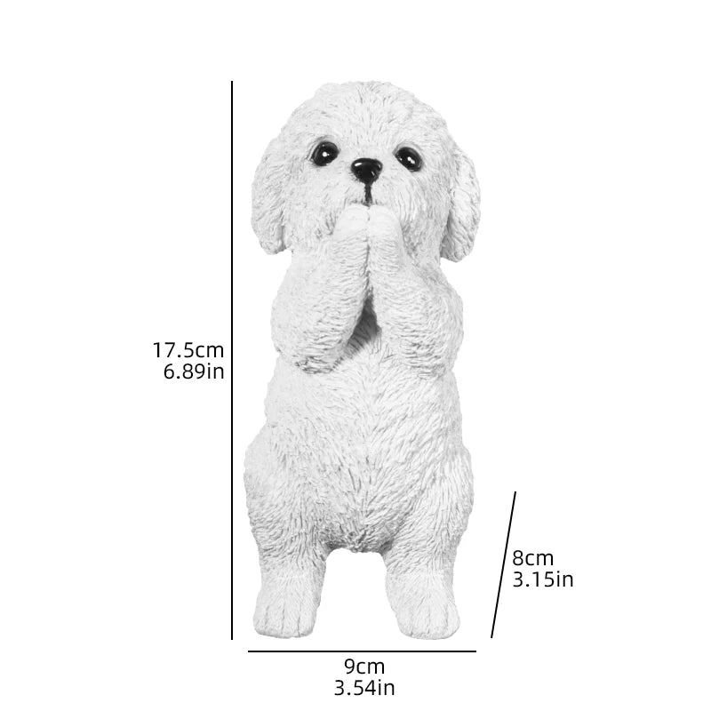 Charming Resin Dog Statue - Creative Decorative Ornament for Home, Bedroom, Living Room, and Outdoor Display