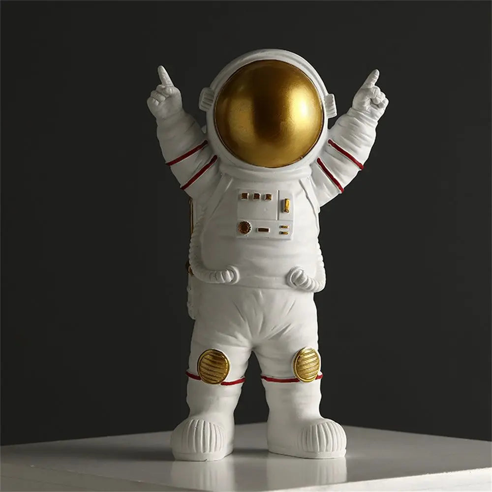 Cosmonaut Miniature Statues - Decorative Astronaut Figurines and Moon Sculptures for Home Decor Gifts