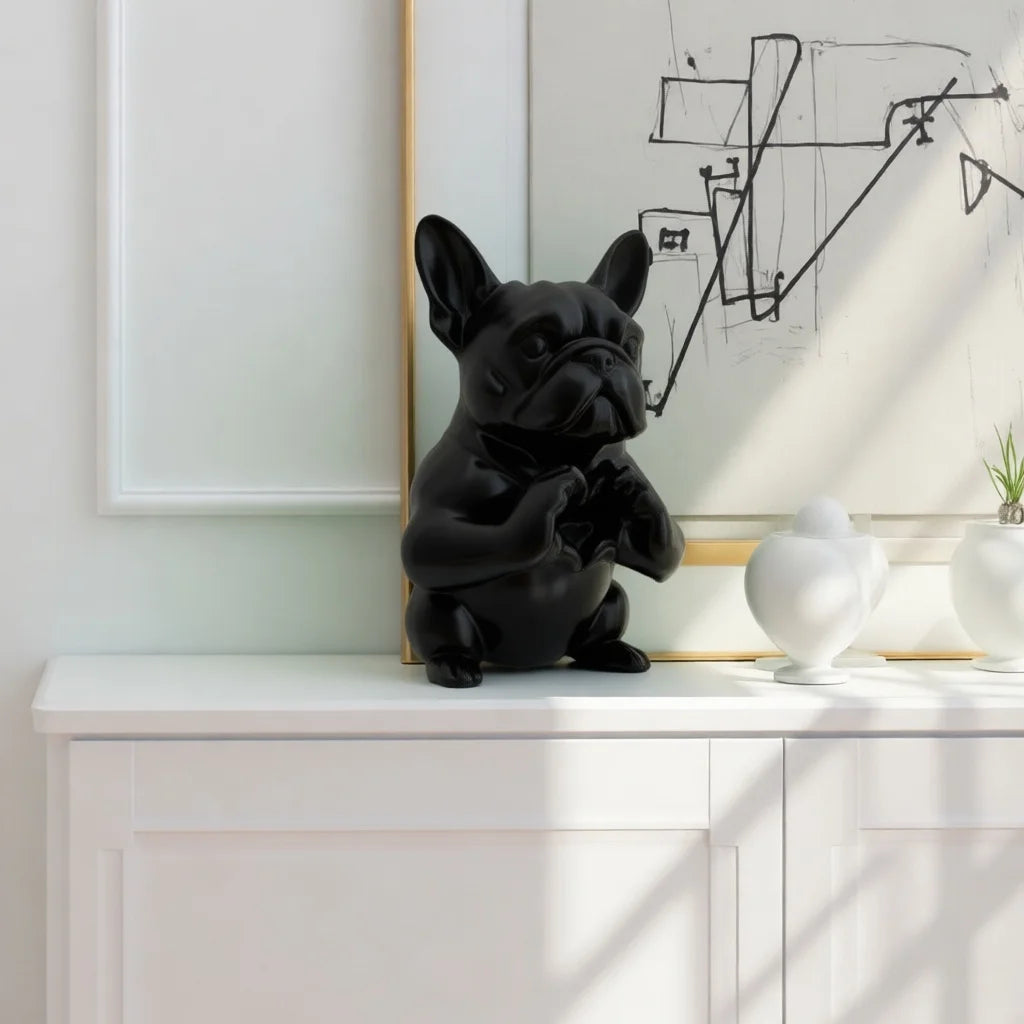 Adorable Resin Dog Statue - Ideal for Home, Office, and Holiday Decor; Perfect Gift for Family and Friends