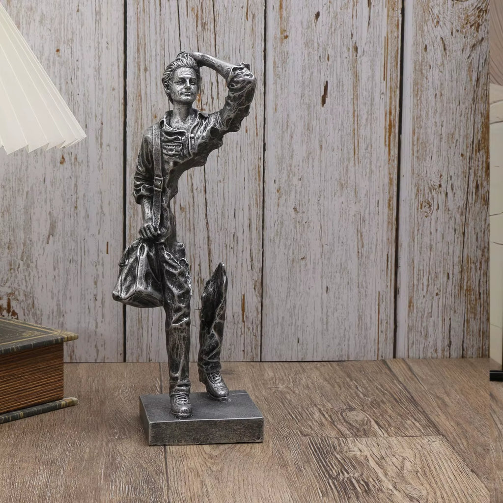 Traveler Sculpture - Abstract Resin Decorative Accent for Home and Office, Suitable for Indoor and Outdoor Use