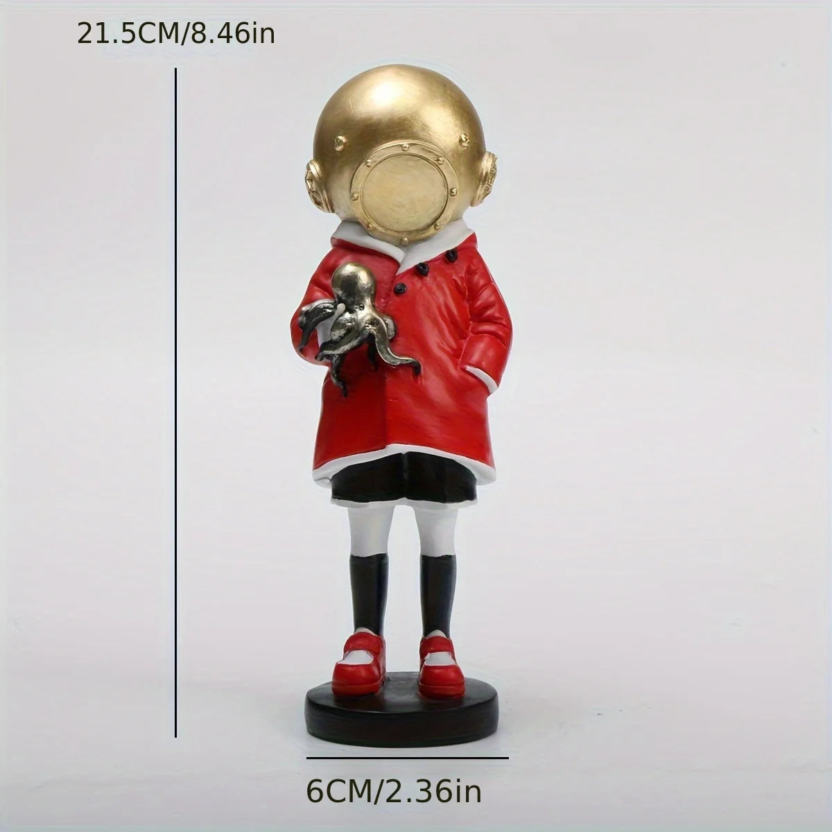 Creative Bronze Banksy Deep Sea Diver Sculpture - Doodle Master of Loneliness and Communication Home Decor