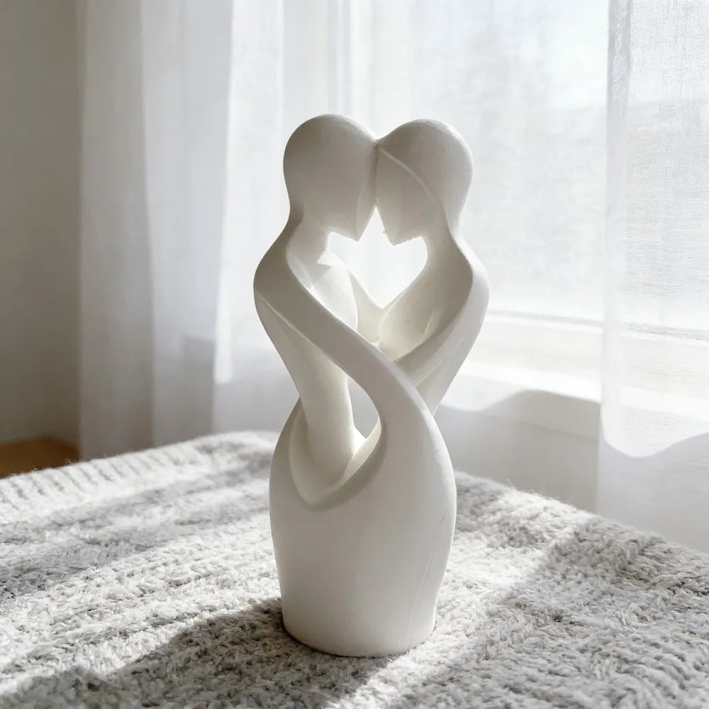 Intertwined Lovers Sculptures - Modern Minimalist Embrace for Valentine's Day Home Décor