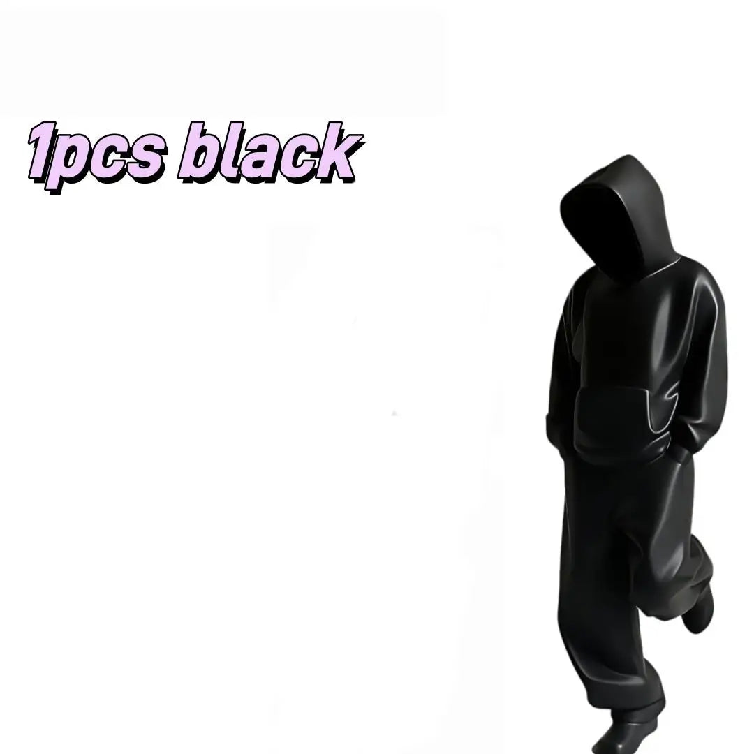 Faceless Thinker Model Set (1 or 2 Pieces) – Black & White Decorative Accent for Computer Desks and Hallway Displays