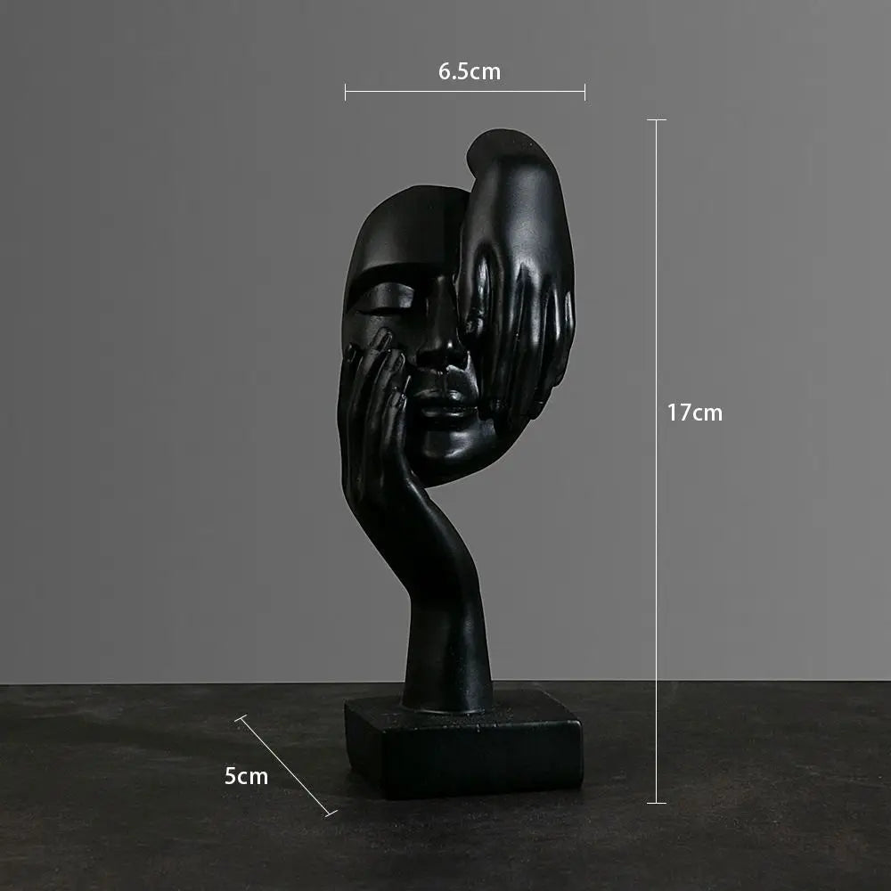 Nordic Abstract Resin Face Character Figurines for Office Home Decor