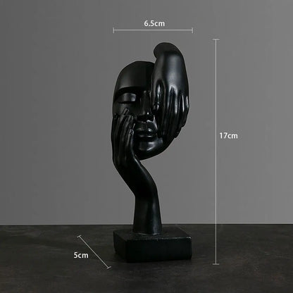 Nordic Abstract Resin Face Character Figurines for Office Home Decor