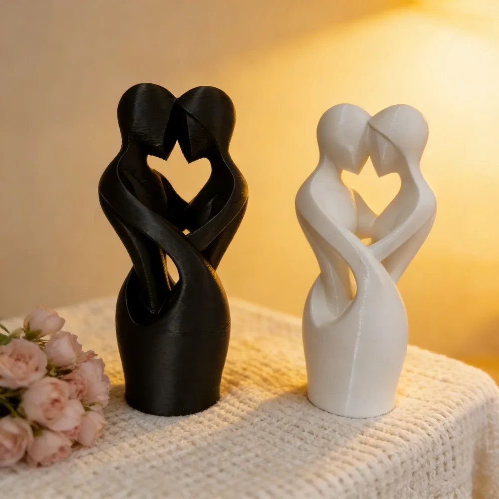 Intertwined Lovers Sculptures - Modern Minimalist Embrace for Valentine's Day Home Décor