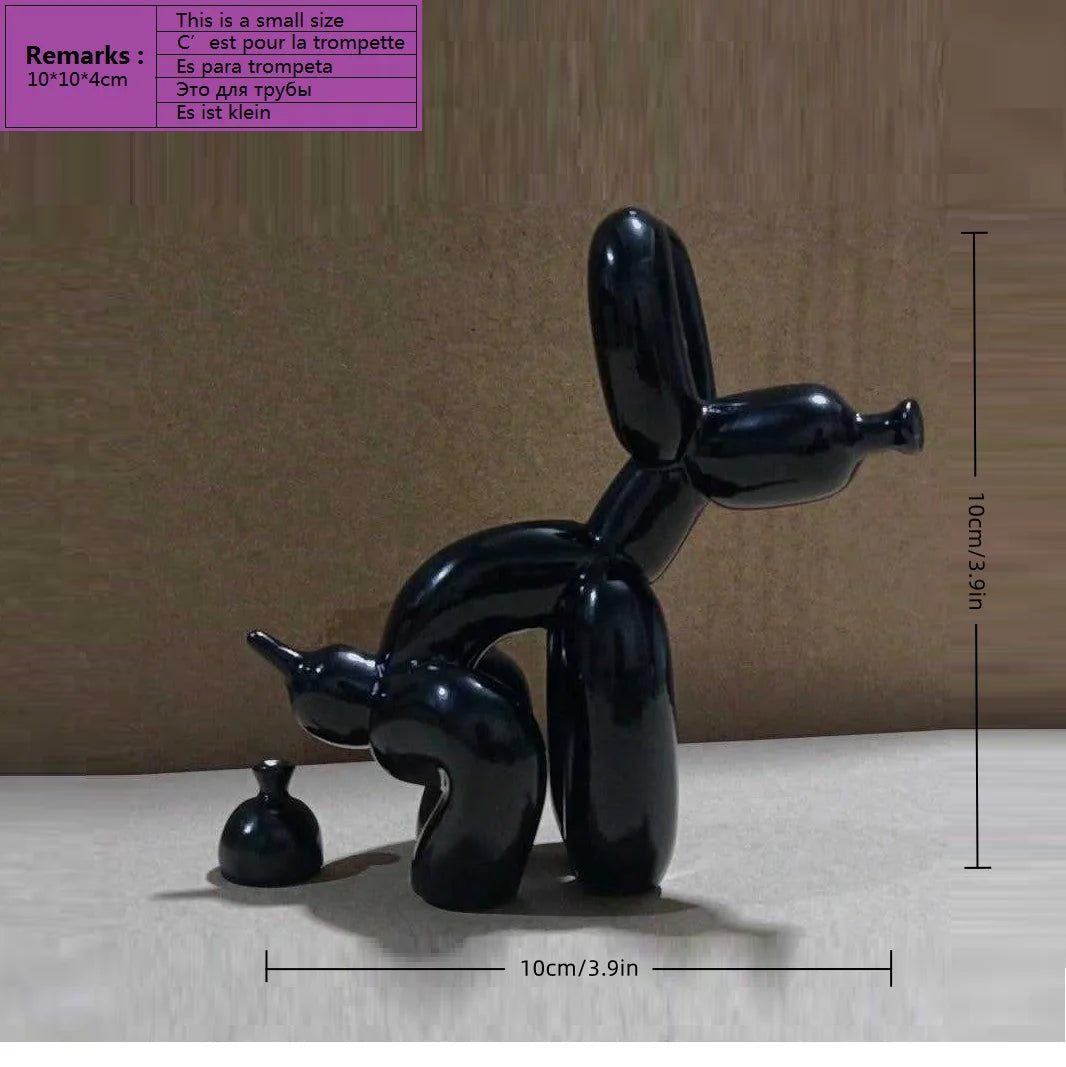 Contemporary Decorative Balloon Dog Sculpture for Living Room, Farmhouse, Bedroom, and Office Cabinet in Wood Finish