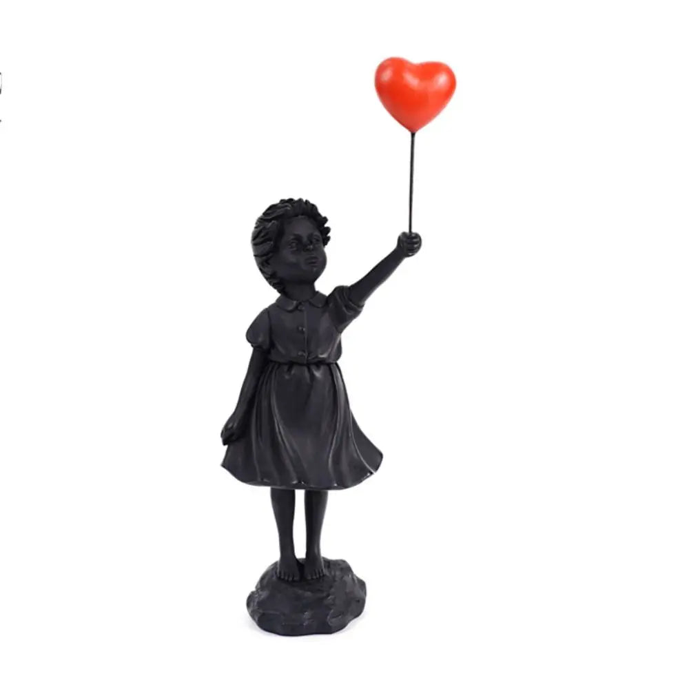 Resin Banksy-Inspired Flower Thrower Figurine - Decorative Sculpture for Home and Office Art Collection