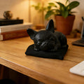 Minimalist White Bulldog Desktop Ornament - Miniature Dog Decoration for Home, Bedroom, and Office