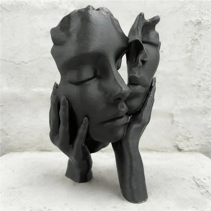 Abstract Embrace Sculpture - Warm Hug Statue for Home Decor, Modern Art Wedding Anniversary Gift, Symbol of Love