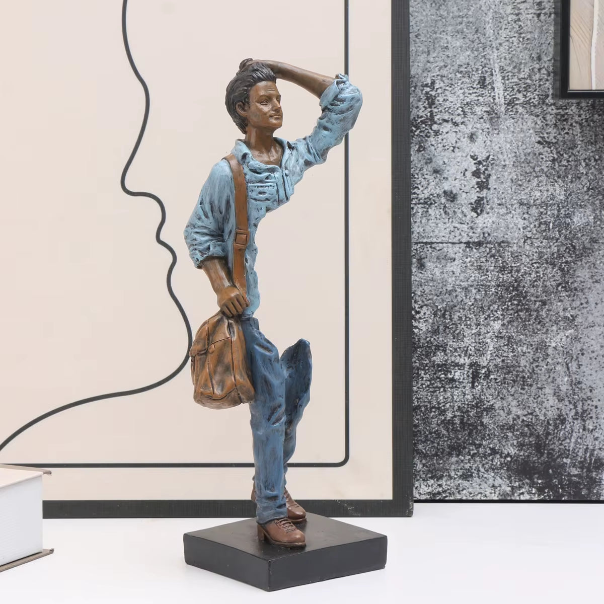 Traveler Sculpture - Abstract Resin Decorative Accent for Home and Office, Suitable for Indoor and Outdoor Use