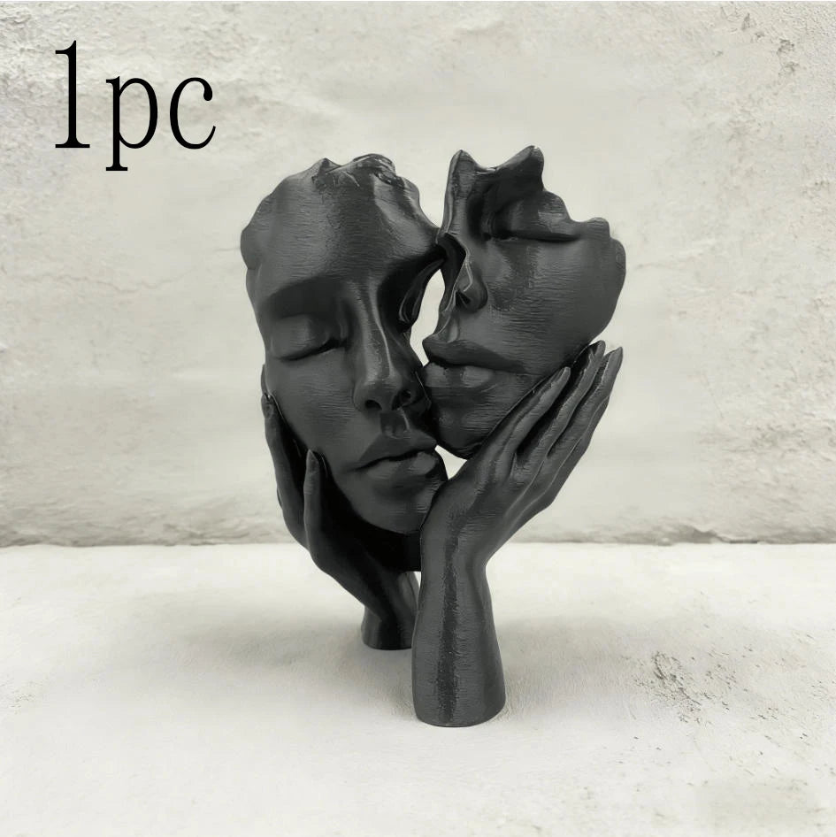 Abstract Embrace Sculpture - Warm Hug Statue for Home Decor, Modern Art Wedding Anniversary Gift, Symbol of Love