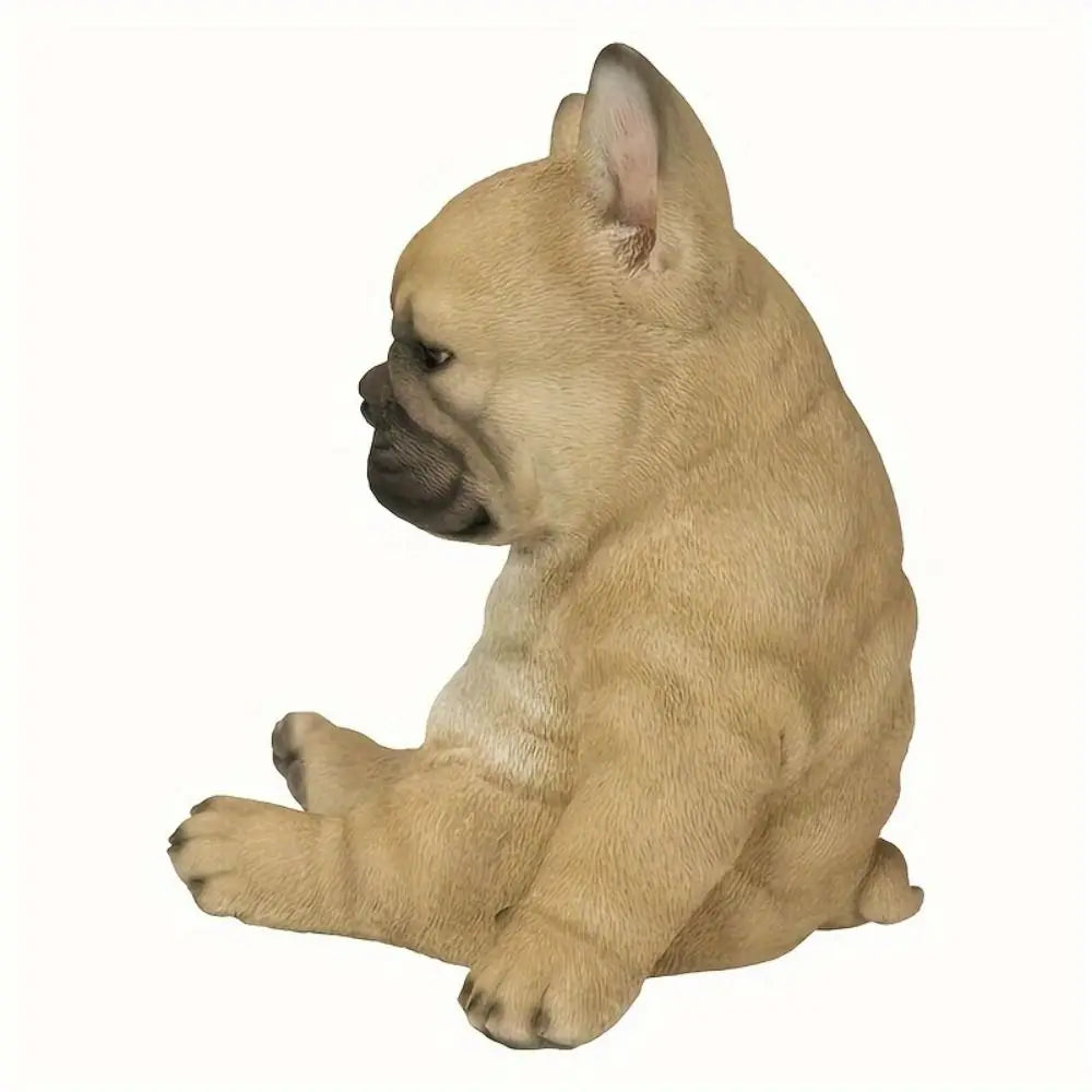 Durable Resin Bulldog Puppy Statue - Charming Sleeping Puppy Ornament for Outdoor Decor