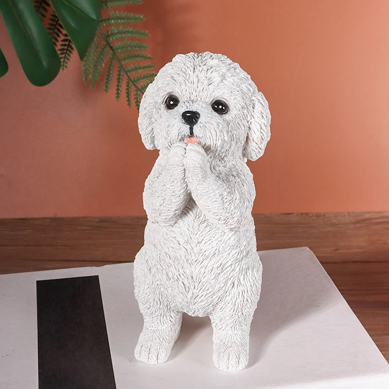 Charming Resin Dog Statue - Creative Decorative Ornament for Home, Bedroom, Living Room, and Outdoor Display