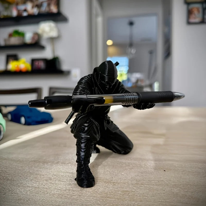 Stylish 3D Printed Ninja Pen Holder - Creative Desktop Organizer for Ballpoint and Fountain Pens