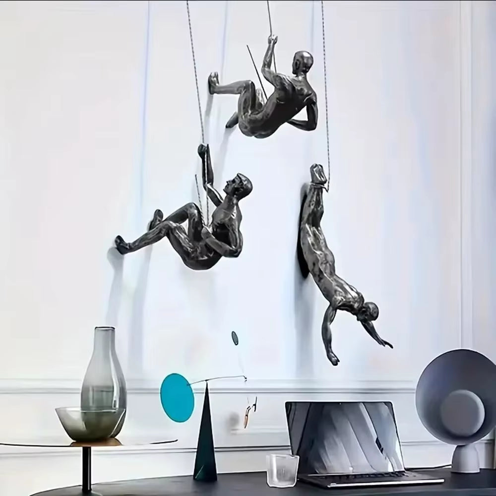 Climbing Man Series Wall Sculpture - Unique Retro Pendant for Party Decoration and Gifting