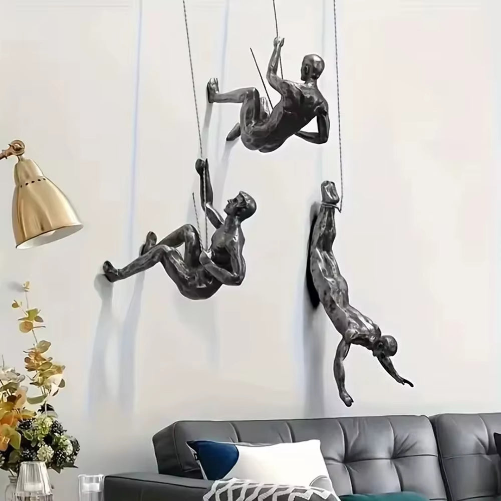 Climbing Man Series Wall Sculpture - Unique Retro Pendant for Party Decoration and Gifting