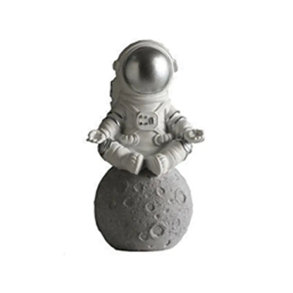 Cosmonaut Miniature Statues - Decorative Astronaut Figurines and Moon Sculptures for Home Decor Gifts