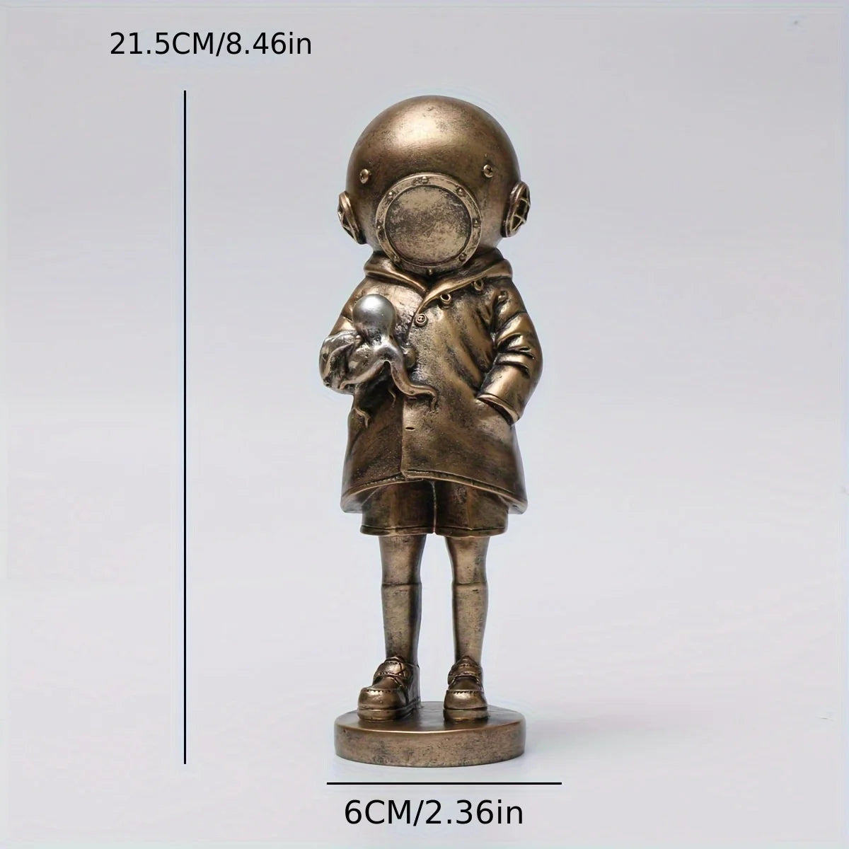 Creative Bronze Banksy Deep Sea Diver Sculpture - Doodle Master of Loneliness and Communication Home Decor