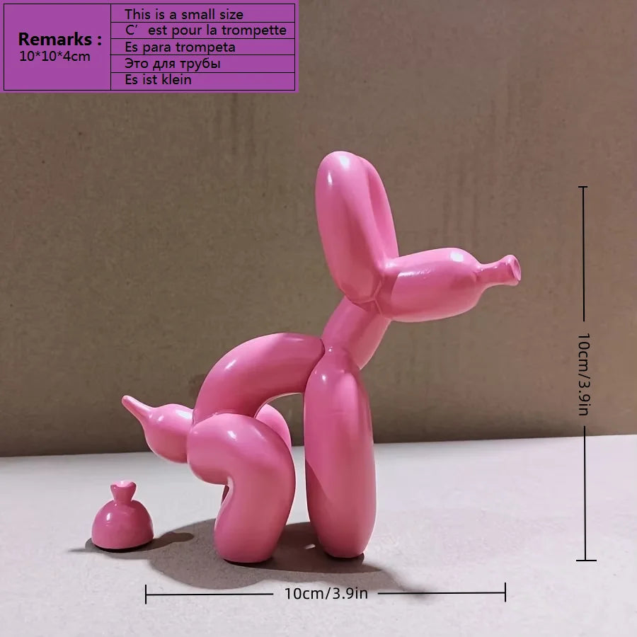 Contemporary Decorative Balloon Dog Sculpture for Living Room, Farmhouse, Bedroom, and Office Cabinet in Wood Finish