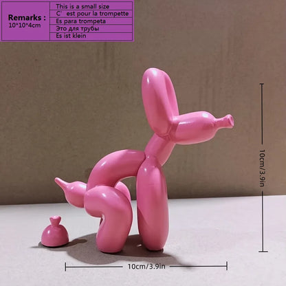 Contemporary Decorative Balloon Dog Sculpture for Living Room, Farmhouse, Bedroom, and Office Cabinet in Wood Finish