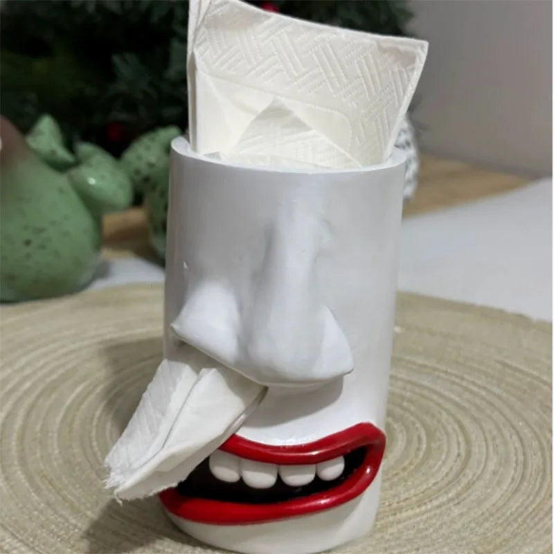 Humorous Tissue Holder with Decorative Design