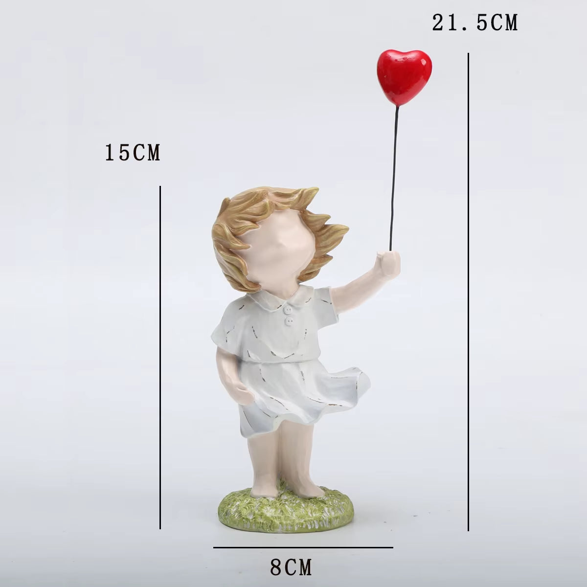 Banksy-Inspired Heart Balloon and Flying Girl Modern Sculpture for Home Décor