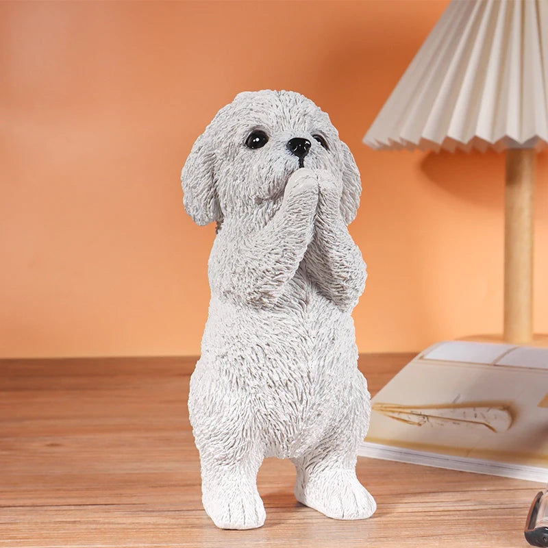 Charming Resin Dog Statue - Creative Decorative Ornament for Home, Bedroom, Living Room, and Outdoor Display