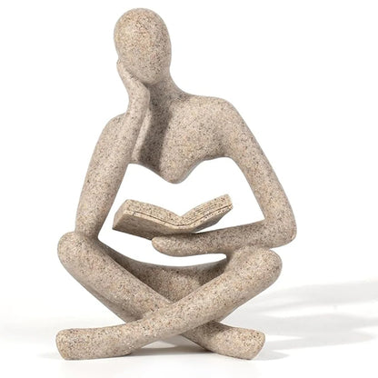 Abstract Thinker Sculpture - Modern Resin Figurine for Bookshelf and Home Decor