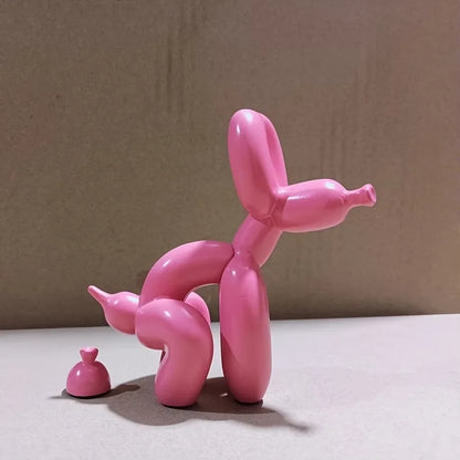 Contemporary Decorative Balloon Dog Sculpture for Living Room, Farmhouse, Bedroom, and Office Cabinet in Wood Finish