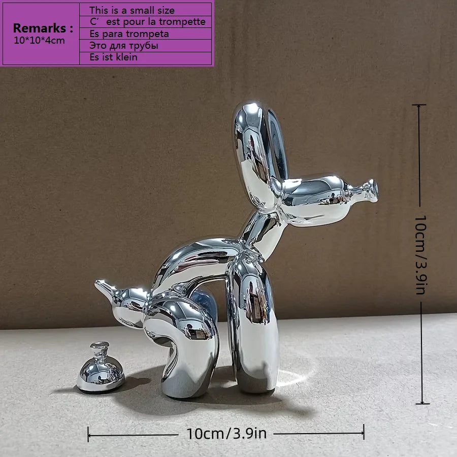 Contemporary Decorative Balloon Dog Sculpture for Living Room, Farmhouse, Bedroom, and Office Cabinet in Wood Finish