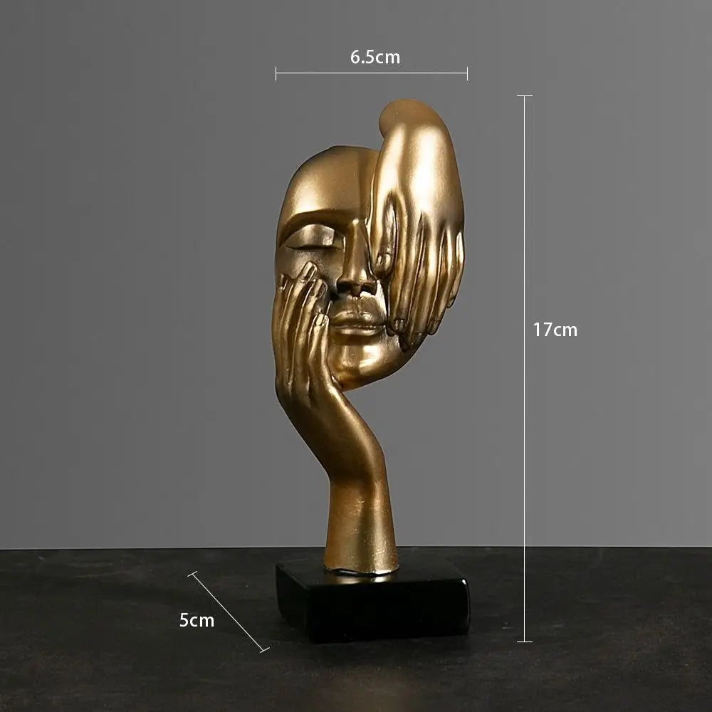 Nordic Abstract Resin Face Character Figurines for Office Home Decor