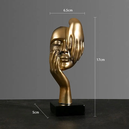 Nordic Abstract Resin Face Character Figurines for Office Home Decor