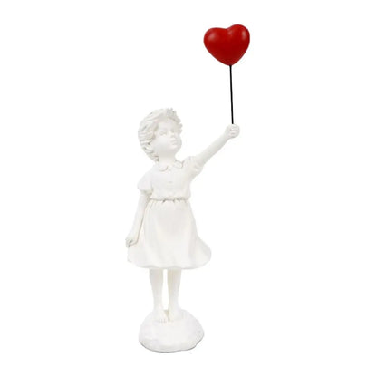 Resin Banksy-Inspired Flower Thrower Figurine - Decorative Sculpture for Home and Office Art Collection