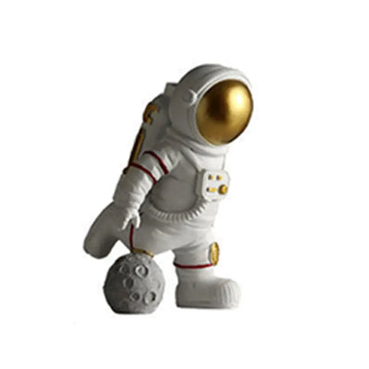 Cosmonaut Miniature Statues - Decorative Astronaut Figurines and Moon Sculptures for Home Decor Gifts