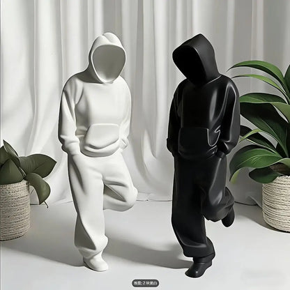Faceless Thinker Model Set (1 or 2 Pieces) – Black & White Decorative Accent for Computer Desks and Hallway Displays