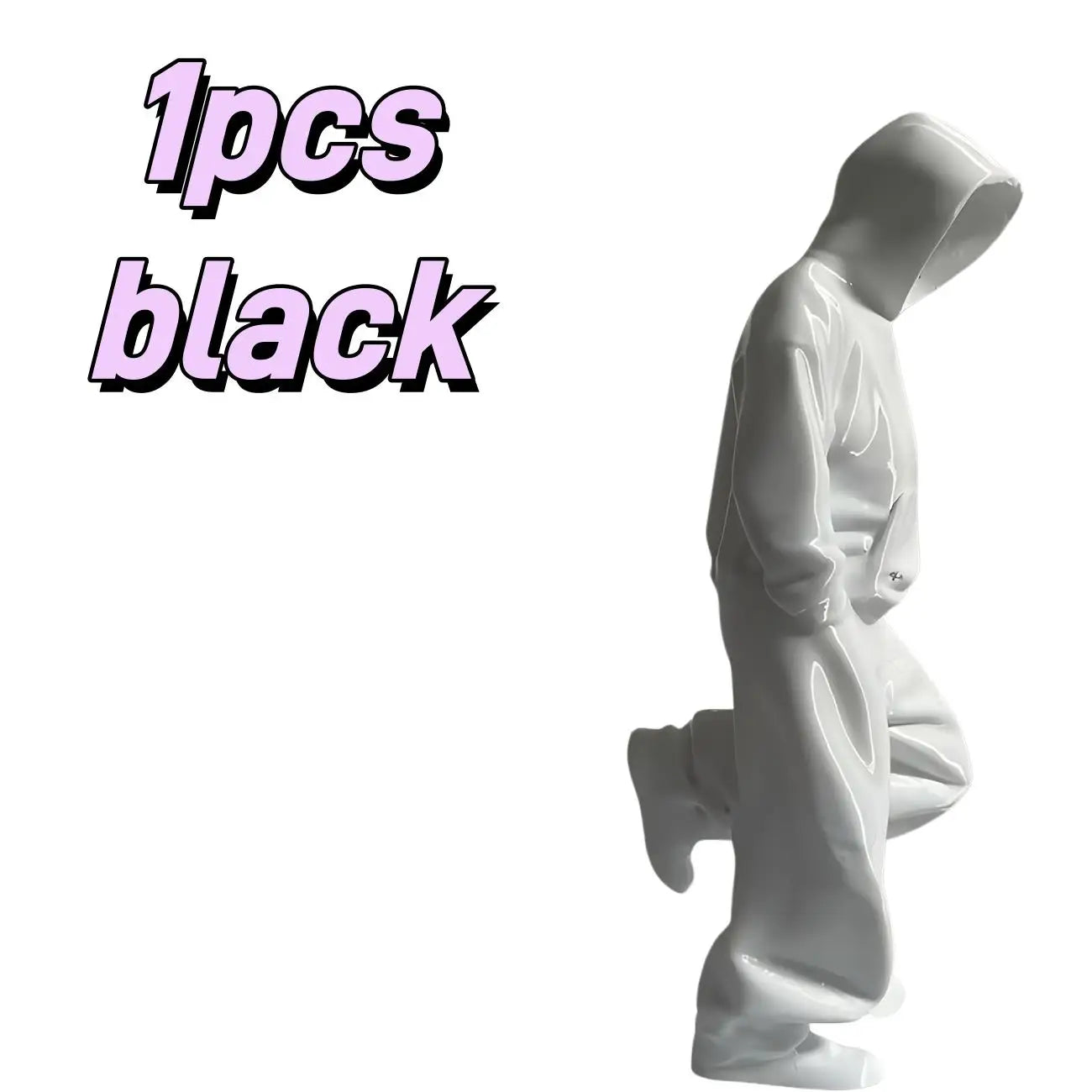 Faceless Thinker Model Set (1 or 2 Pieces) – Black & White Decorative Accent for Computer Desks and Hallway Displays