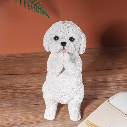 Charming Resin Dog Statue - Creative Decorative Ornament for Home, Bedroom, Living Room, and Outdoor Display