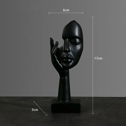 Nordic Abstract Resin Face Character Figurines for Office Home Decor