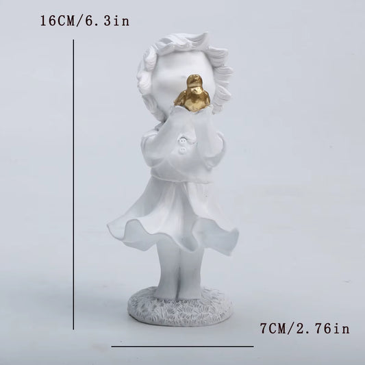 Banksy-Inspired Heart Balloon and Flying Girl Modern Sculpture for Home Décor