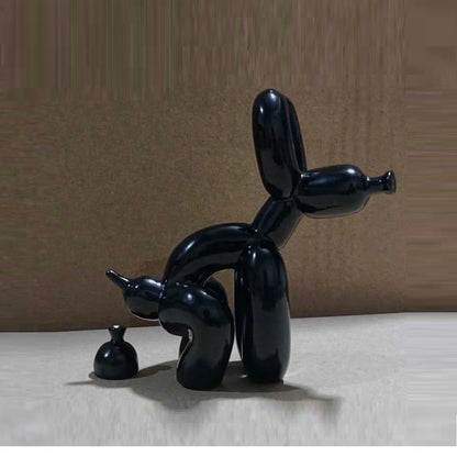 Contemporary Decorative Balloon Dog Sculpture for Living Room, Farmhouse, Bedroom, and Office Cabinet in Wood Finish