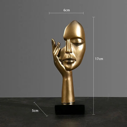 Nordic Abstract Resin Face Character Figurines for Office Home Decor