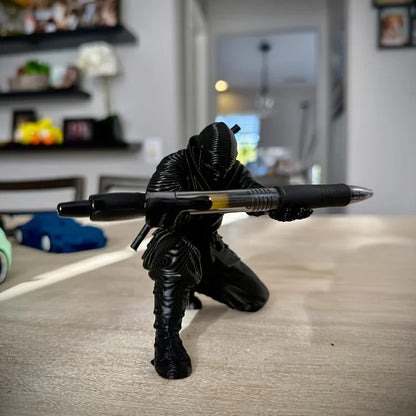Stylish 3D Printed Ninja Pen Holder - Creative Desktop Organizer for Ballpoint and Fountain Pens