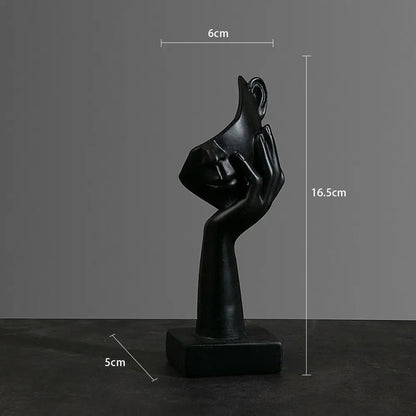 Nordic Abstract Resin Face Character Figurines for Office Home Decor