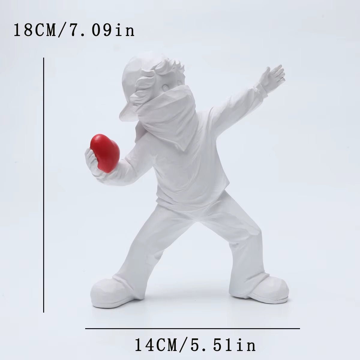 Banksy-Inspired Resin Flower Thrower Statue - Modern Home Decor Collectible Sculpture