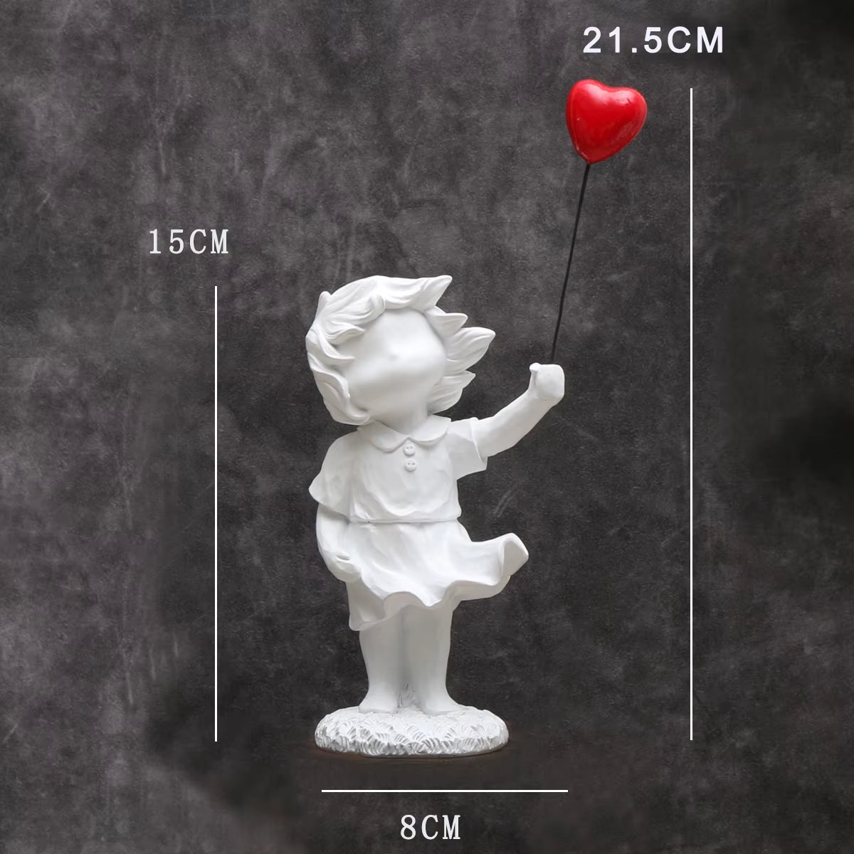 Banksy-Inspired Heart Balloon and Flying Girl Modern Sculpture for Home Décor