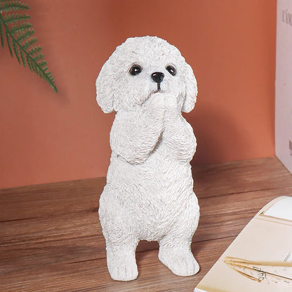 Charming Resin Dog Statue - Creative Decorative Ornament for Home, Bedroom, Living Room, and Outdoor Display