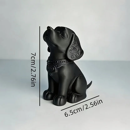 Elegant Carved Puppy Sitting Ornament for Home and Office Decor, Ideal for Christmas and Birthday Gifting