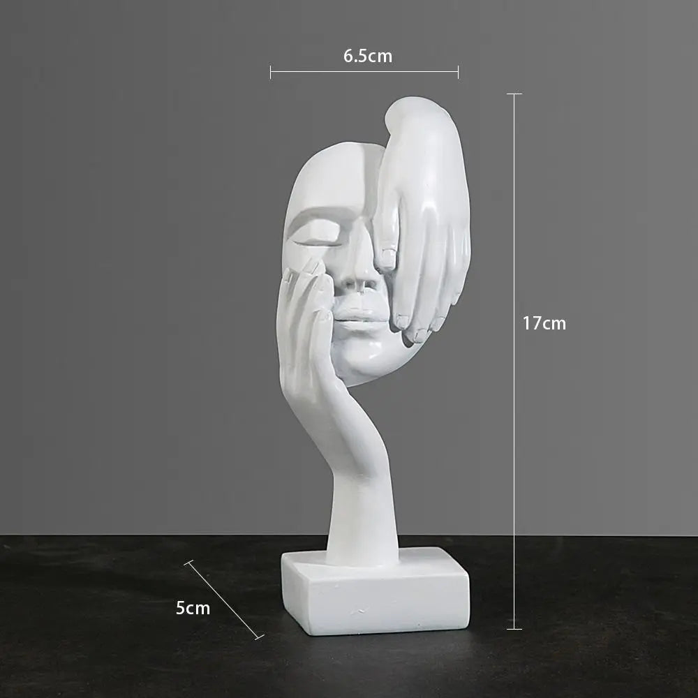 Nordic Abstract Resin Face Character Figurines for Office Home Decor