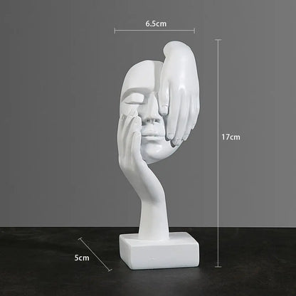 Nordic Abstract Resin Face Character Figurines for Office Home Decor